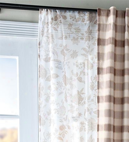 84"l Floral Stencil Print Sheer Window Panel