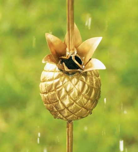 9-1/2' Pineapple Brass Rain Chain