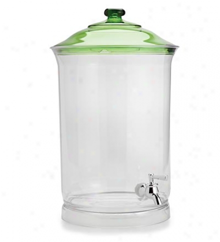 Acrylic 3-gallon Beverage Dispenser With Green Lid