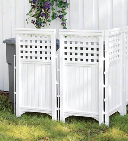 Adjustable Outdoor White Resin Four-panel Screen