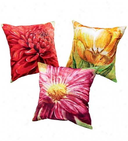 All-weather Outdoor Flower Throw Pillowbuy 2 Or More At $21.95 Each