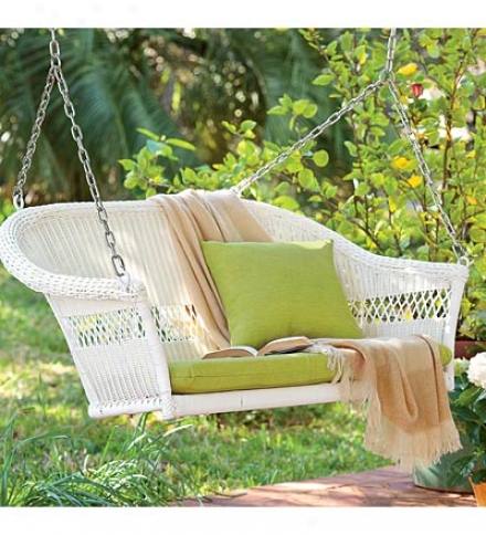 All-weather Resin Outdoor Everyday Wicker Swing