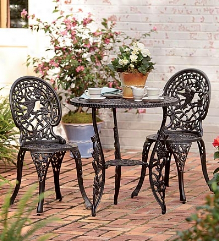 Aluminum Table Ahd Chairs Hummlngbird Bistro Set