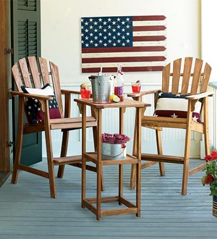 American Cypress Wood Adirondack-style Bar Chair