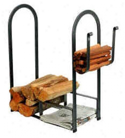 American-made Hammered Steel Large Fire Center Log Rack