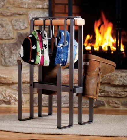 American-made Steel And Cedar Hearth Drying Rack