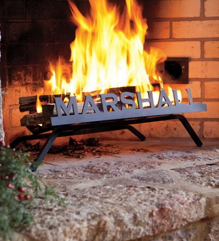 American-made Steel Personalized Fireplace Grate