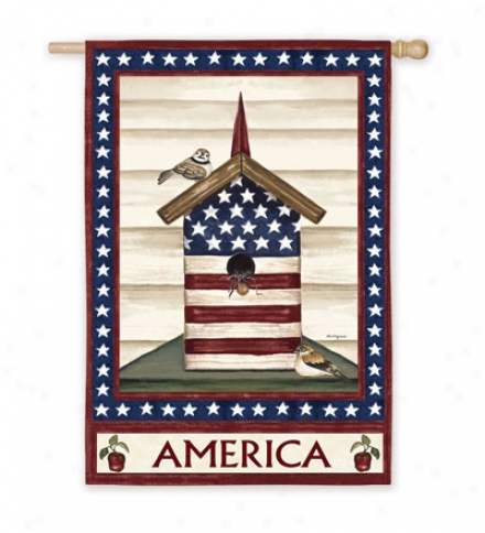 Americana Birdhouse Gadren Flag