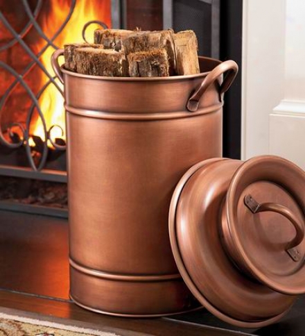 Antique Style Copper Finished Metal Milk Can