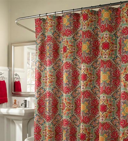 Baltic Ruby Ctpton Weave Shower Curtain