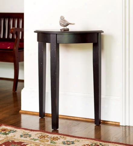 Birch Foyer Accent Table In Pecan Or Distressed Blac Finishes