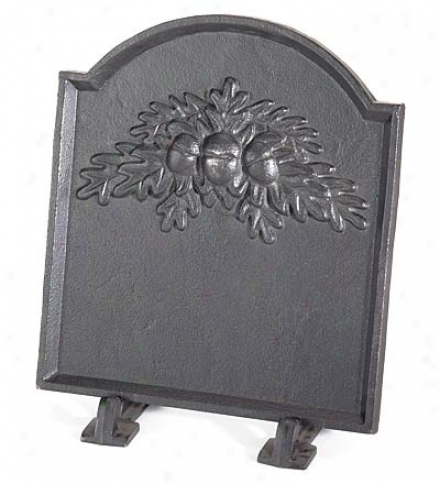 Cast Iron Fireback With Oak Leaf Design