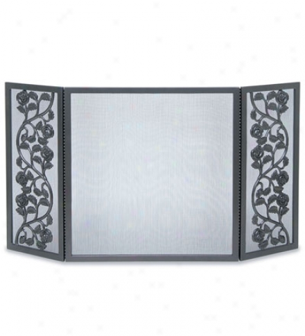 Cast Rose Three-panel Fireplace Screen