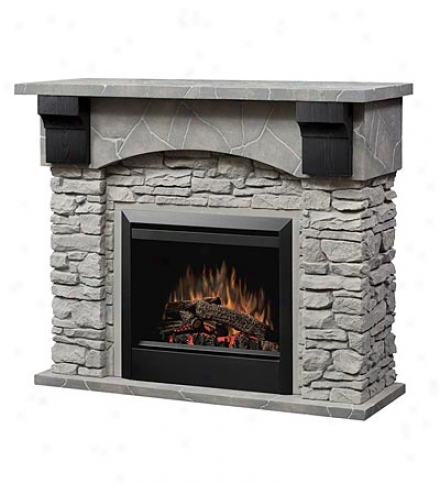 Chiseled Stone Electric Fireplace With 3d Flames