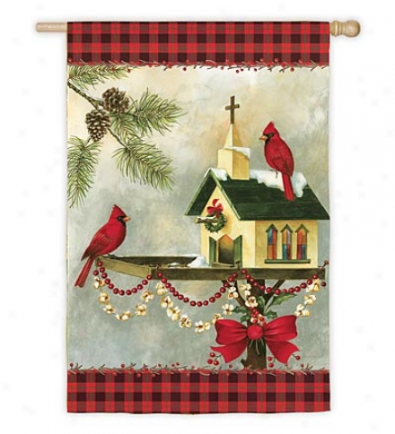 Christmas In The Garden Nylon Garden Flag