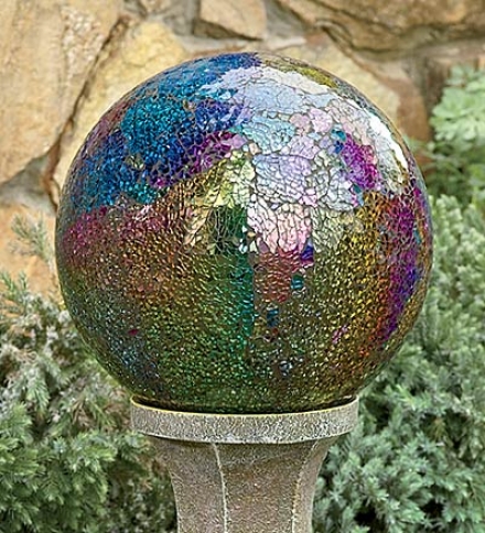 Colorful Mosaic Glass Garden Gazing Ball