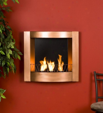 Copper-finish Wall Mount Fireplace