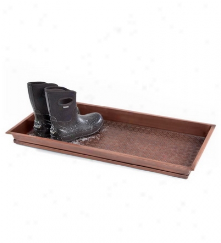 Copper-finished Galvanized Steel Embossed Boot Tray