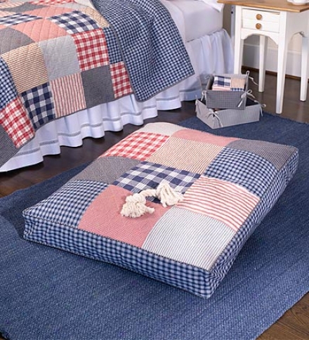 Cotton Americana Red White And Blue Patch Pet Bed
