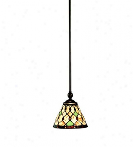 Cream And Unripe Mini Pendant Light With Metal Framed Shade