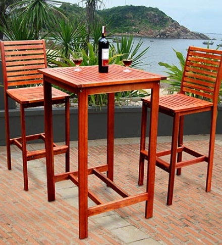 Dartmoor Bar-height Plantation-grown Solid Teak Doning Set