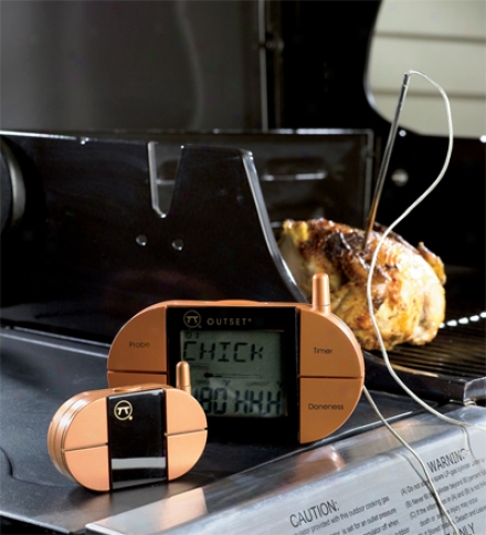 Digital Remote Meat Thermometer With Easy-to-read Lcd Screen