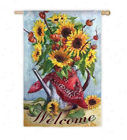 Double-sided Bandana Sunflower Garden Flag In Surded Fabric