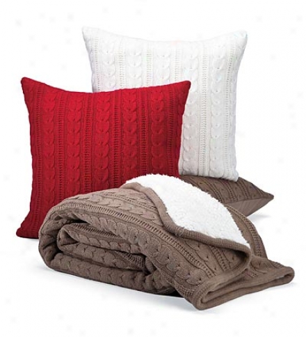 Easy Care Cotton/acrylic Cable Knit Pillow