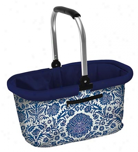 Easy-carry Folding Market Basket With Easy-grlp Handle