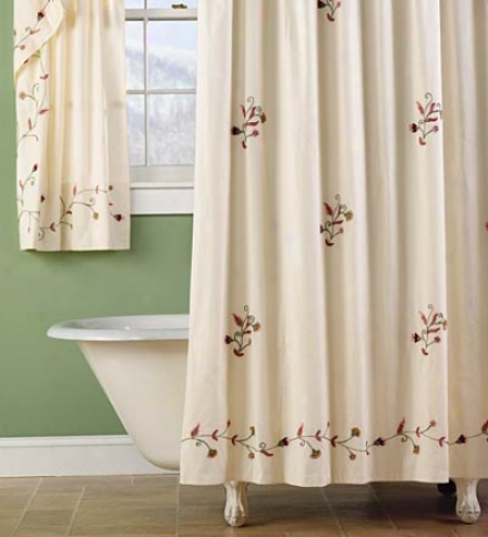 Ellen's Garden Embroidered Bath Window Bend