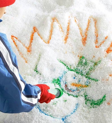 Environmentally And Child-safe Dissoluble Tinted Powder Sno-paint Refills