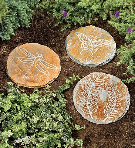 Etched Slate Garden Stepping Stonebuy 3 Or More At $10.95 Each