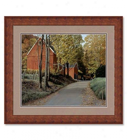 Fall Splendor Barn Print By Helen Rundell