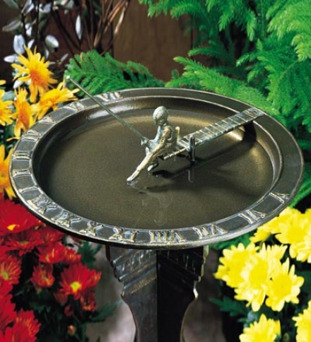 Fisherboy Sundial Birdbath