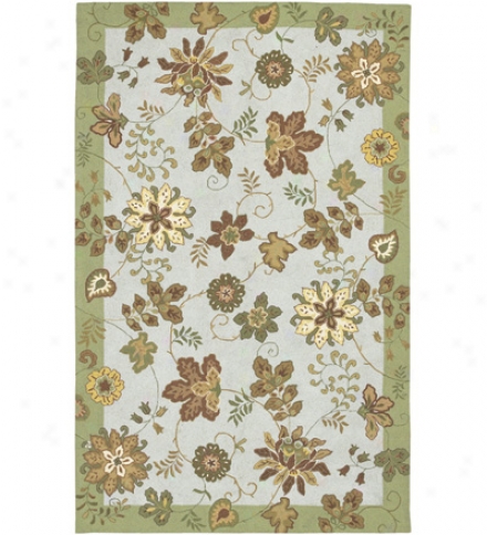 Flowers Wool Rug, 5' X 8'