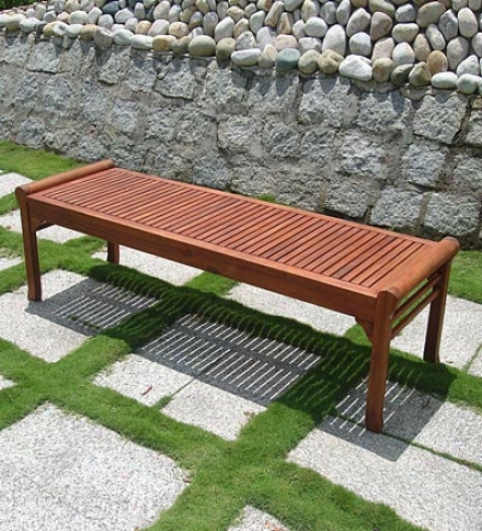 Forest Stewardship Council-certified Eucalyptus Outdoor Backless Bench