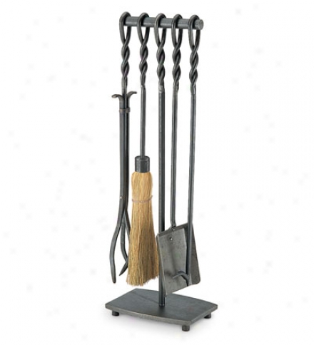 Forged Iron Soldiered Broil Fireplace Tool Set