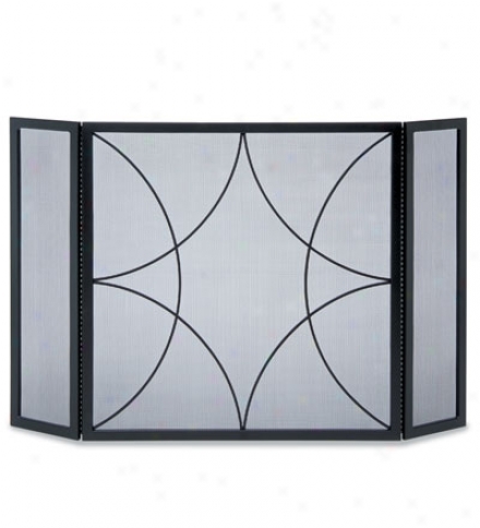 Forged  Steel Diamond Three-panel Fireplace Veil