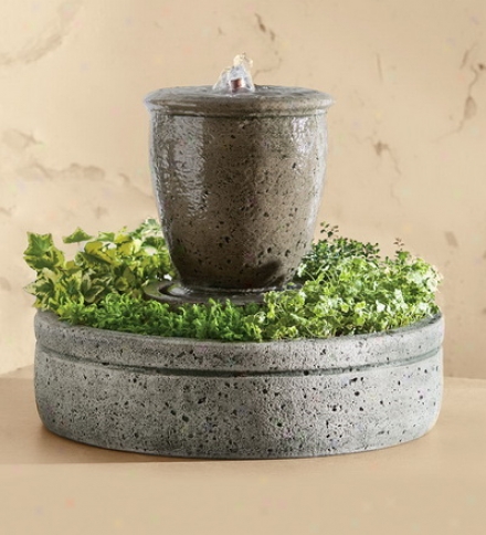 Genuine Stone Planter Fountain