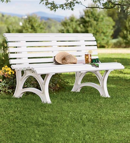 Geerman-made, Weatherproof Resin Garden Bench59" X 26-1/2" X 31-1/2"h