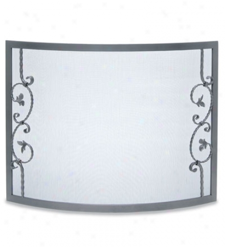 Hand-forged Bowed Scallop Fireplace Screen In Vintage Iron Finish