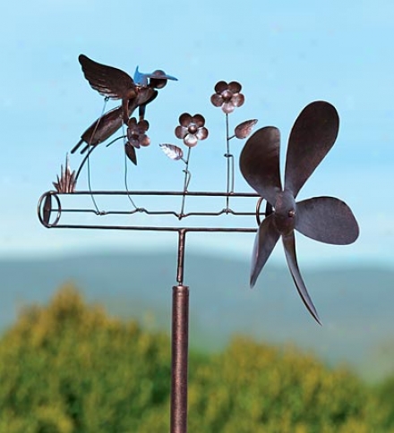 Handcrafted Metal Garden Angel Whirligig