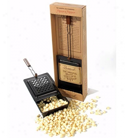 Handcrafted Non-stixk Metal Handheld Fireplace Popcorn Popper