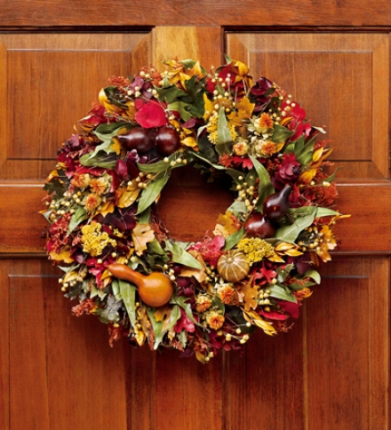 Harvest Gourd Wreath, 22" Dia.