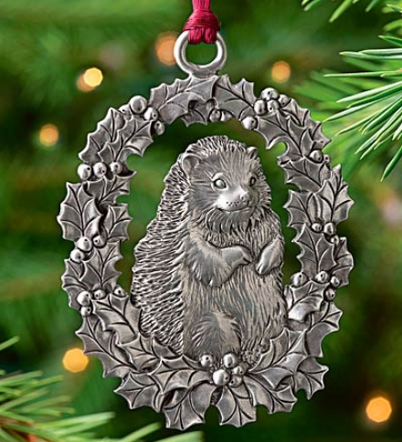 Hedgehog Pewter Ornament