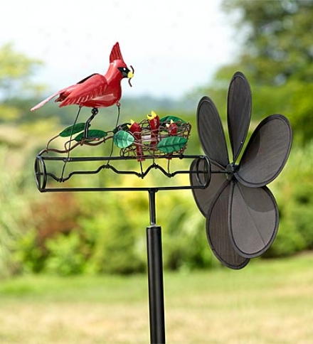 Kinetic Spinning Garden Art Whirligig