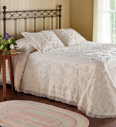 King Cotton Chenille Garden Vine Bedspread