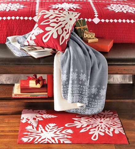 Lamontage&#153; Polyester Indoor/outdoor Snowflake Pillow By Liora Manne