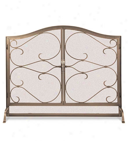 Largr Iron Gate Hearth Screen With Doors