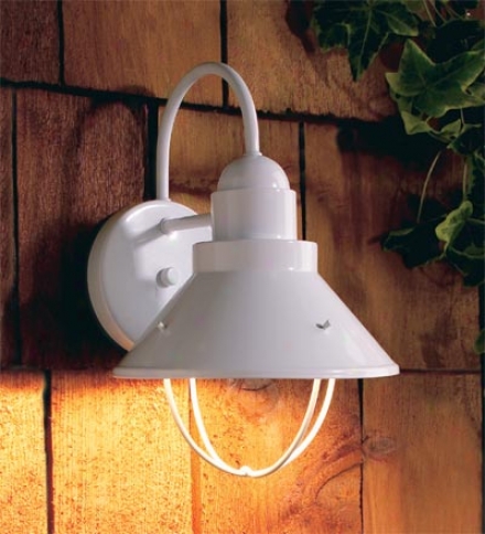 Large Weather-resistant Metal Old Brooke Light With Protective Bulb Cage14-1/2"h X 10-1/2"w X 11-1/2"d